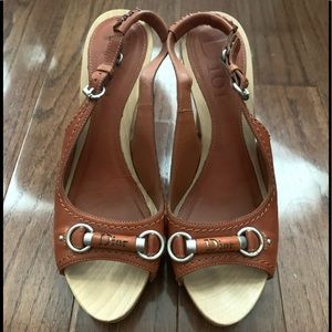Dior open toe slingback heels
